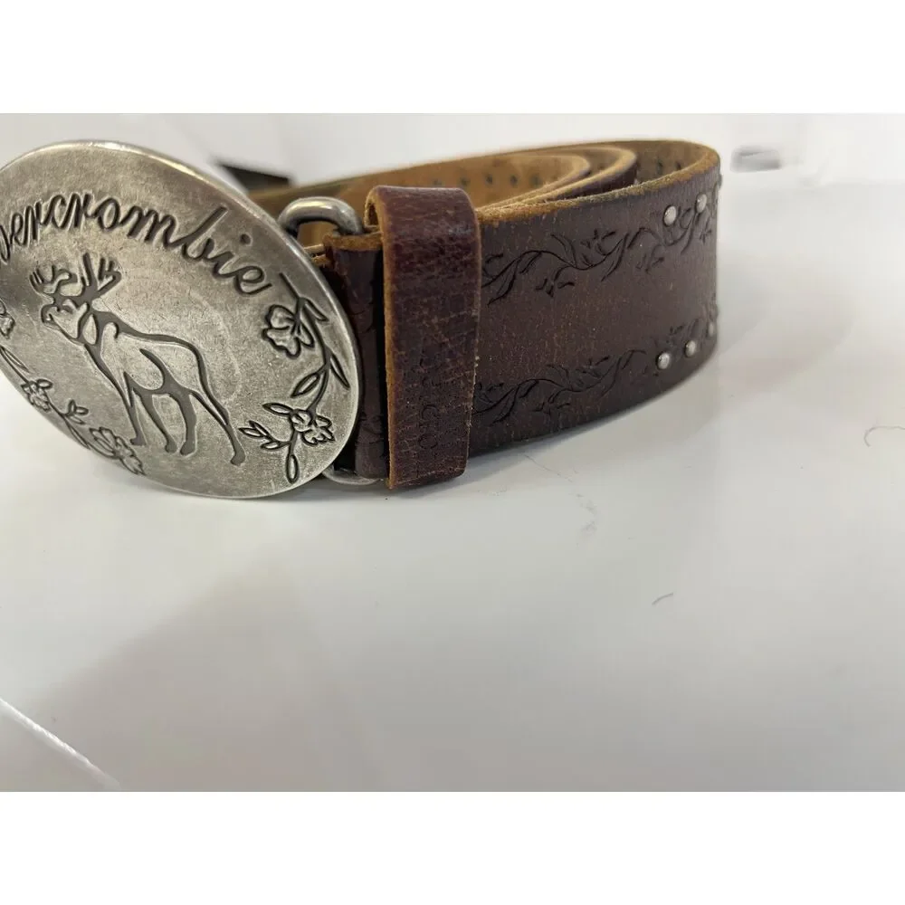 Vintage y2k Abercrombie & Fitch belt with buckle xl(34ish inch) floral silver